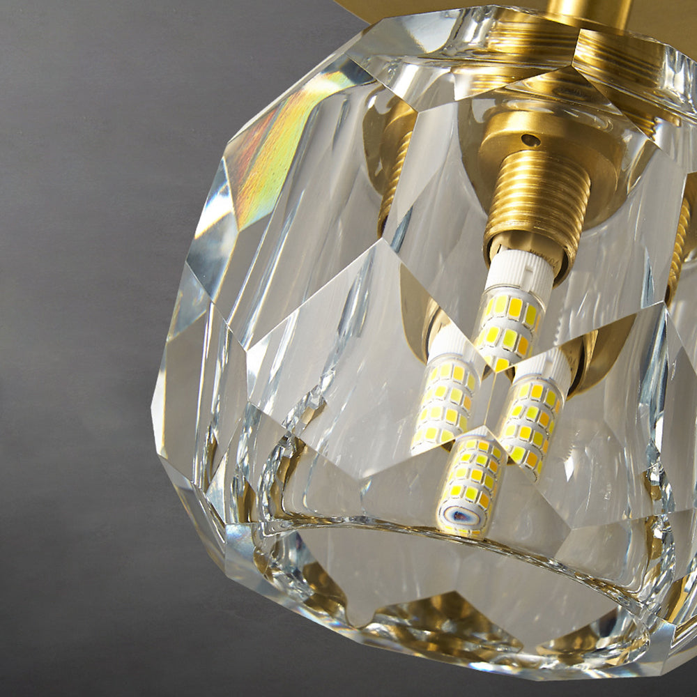 Kristy Modern LED Deckenleuchte Gold Schlaf/Wohnzimmer Flur Kupfer Kristall S/L