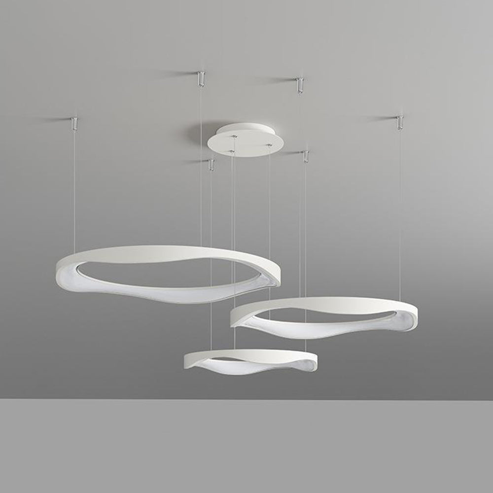 Arisha Modern LED Pendelleuchte Ring Esstisch, Schwarz/Weiß, Metall Acryl