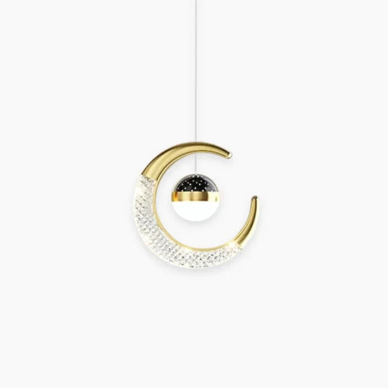 Arisha Modern LED Pendelleuchte Mond Stern Sternklar Gold Wohn/Schlafzimmer