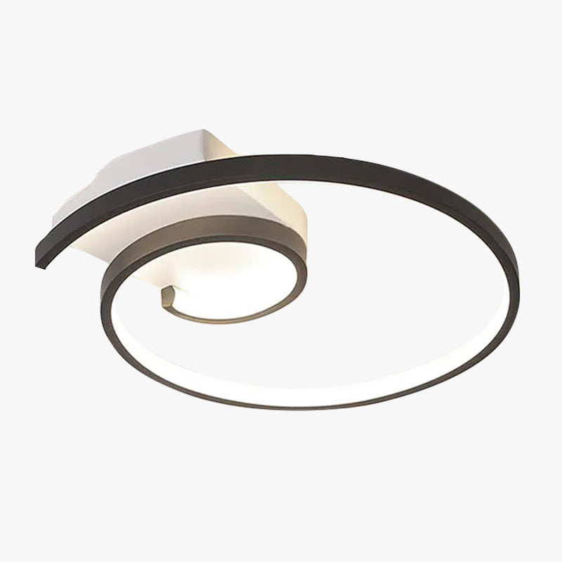 Arisha Modern Spiral Linear LED Deckenleuchte Schwarz/Weiß Schlaf/Wohnzimmer Metall