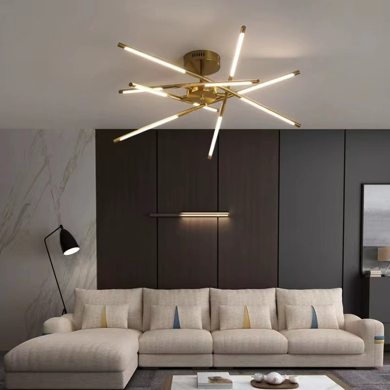 Arisha Modern Linear LED Deckenleuchte Schwarz/Gold Wohn/Schlafzimmer Metall/Acryl Multi-Flammig