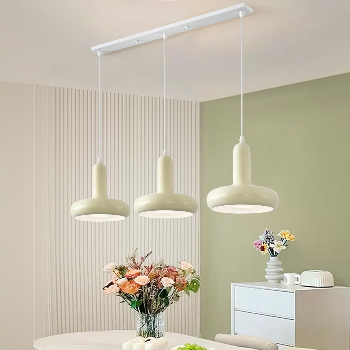 Cairns Modern Minimalistisch Pendelleuchte Weiß Schlafzimmer
