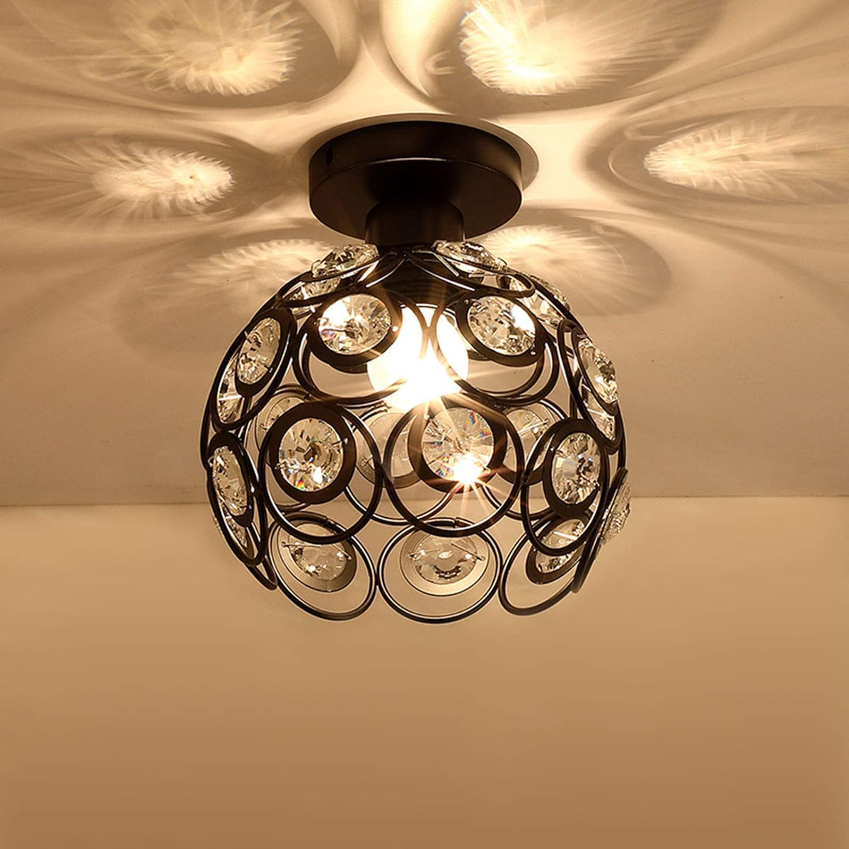 Arisha Modern Deckenleuchte Schwarz Gold Glas Schlafzimmer