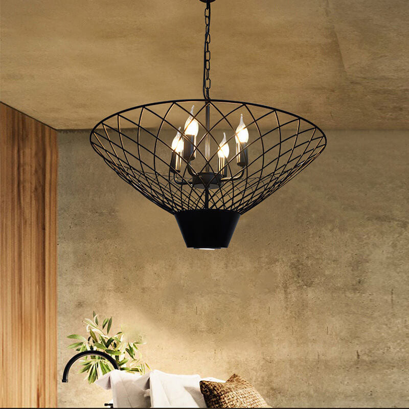 Silva Vintage LED Kronleuchter Metall Schwarz Bar Schlafzimmer/Bar