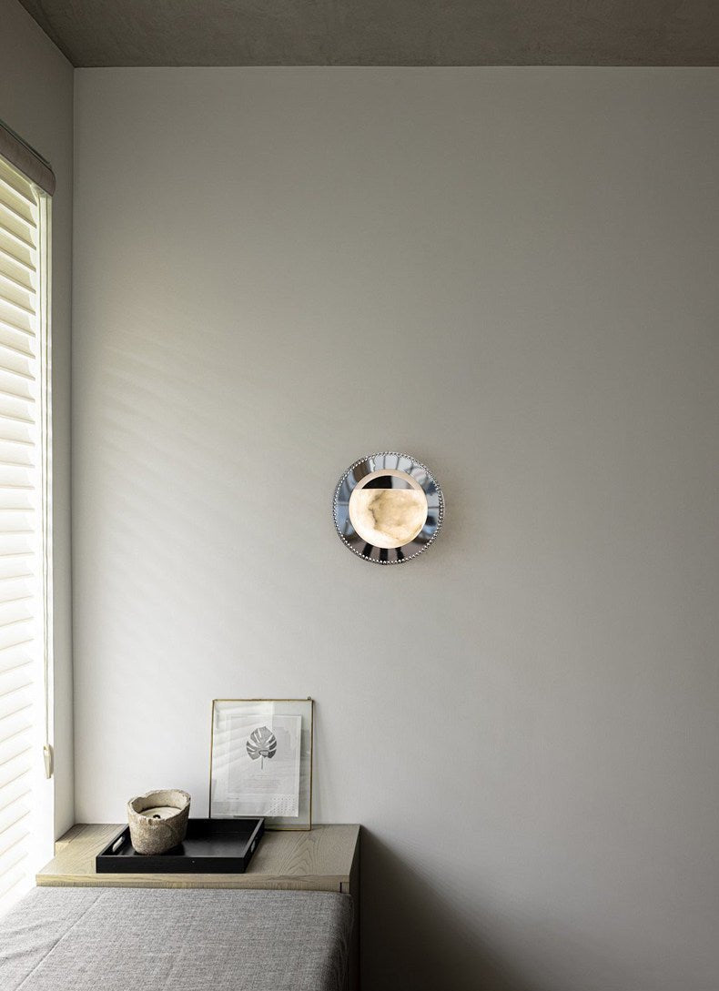 Albarelia Pearl Alabaster-Wandleuchte