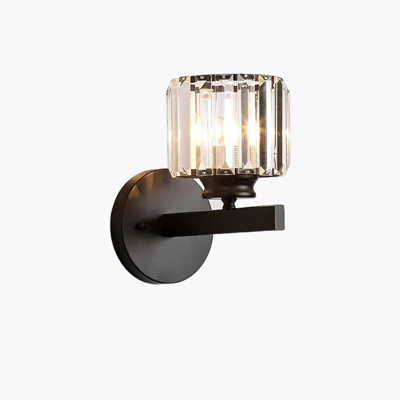 Kristy Modern LED Wandleuchte Innen Schwarz Schlafzimmer Kristall/Metall