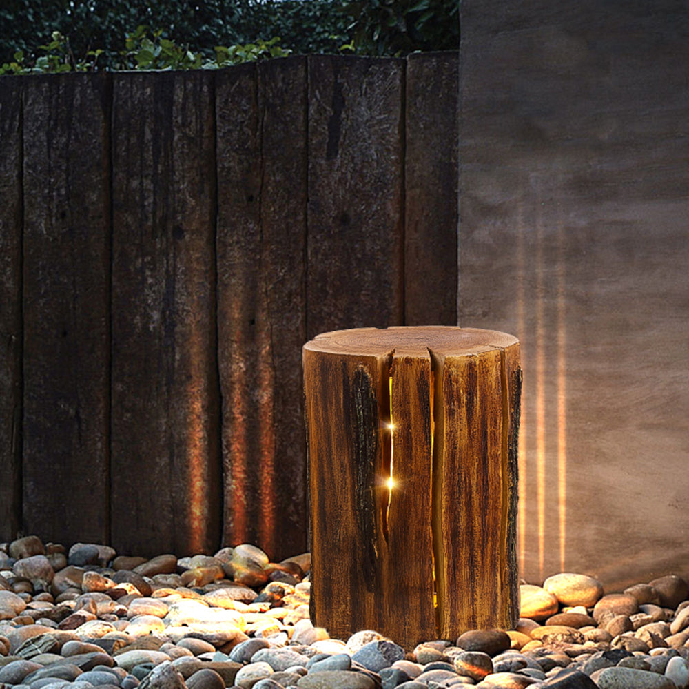 Ray Natürliche Säule Holz LED Stehleuchte Tisch 3 Größe Harz Außen