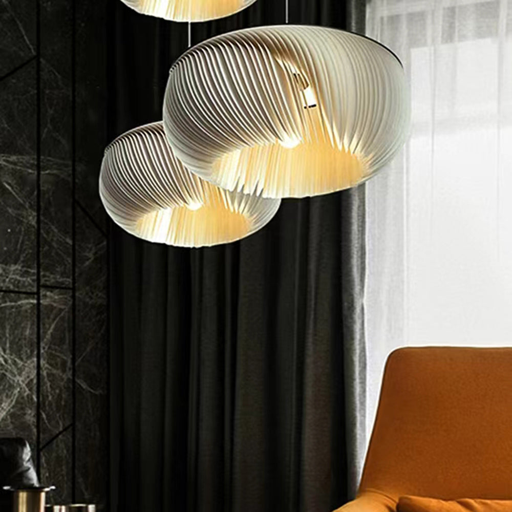 Ritta Designer Pendelleuchte Schale Wohnzimmer Schlafzimmer, Weiß, Metall&PVC