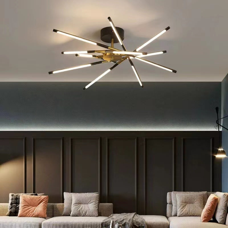 Arisha Modern Linear LED Deckenleuchte Schwarz/Gold Wohn/Schlafzimmer Metall/Acryl Multi-Flammig