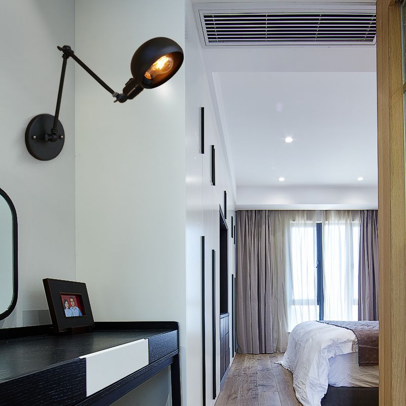 Silva Modern Wandleuchte Kuppel, schwarz, Schlafzimmer, Metall