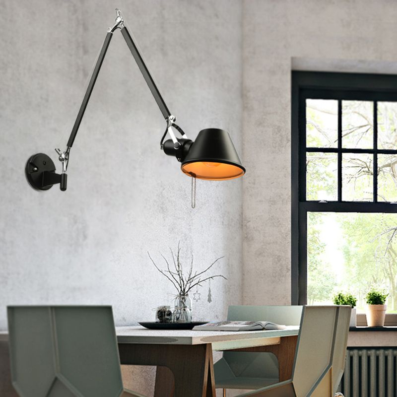 Silva Modern Verstellbare Wandleuchte, Schwarz/Chrom, Schlafzimmer