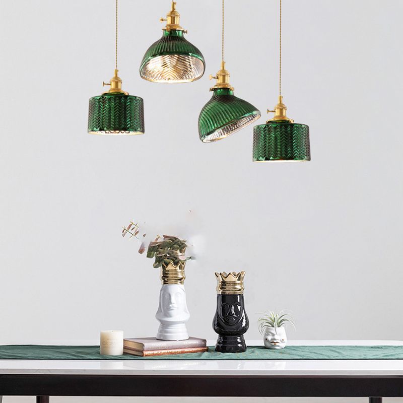 Valentina Vintage Geometrisch LED Pendelleuchte Grün Küche/Esszimmer Metall & Glas