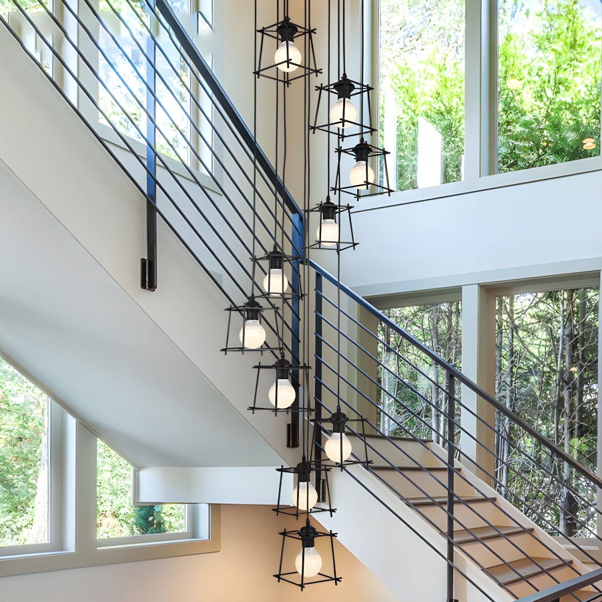 Silva Minimalistische Käfig Pendelleuchte Wohnzimmer, Schwarz