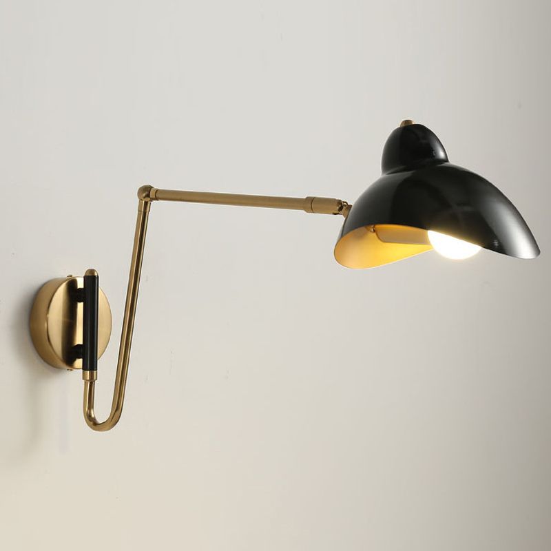 Silva Industrieller LED Wandleuchte Schwarz/Gold Bade/Wohnzimmer Metall