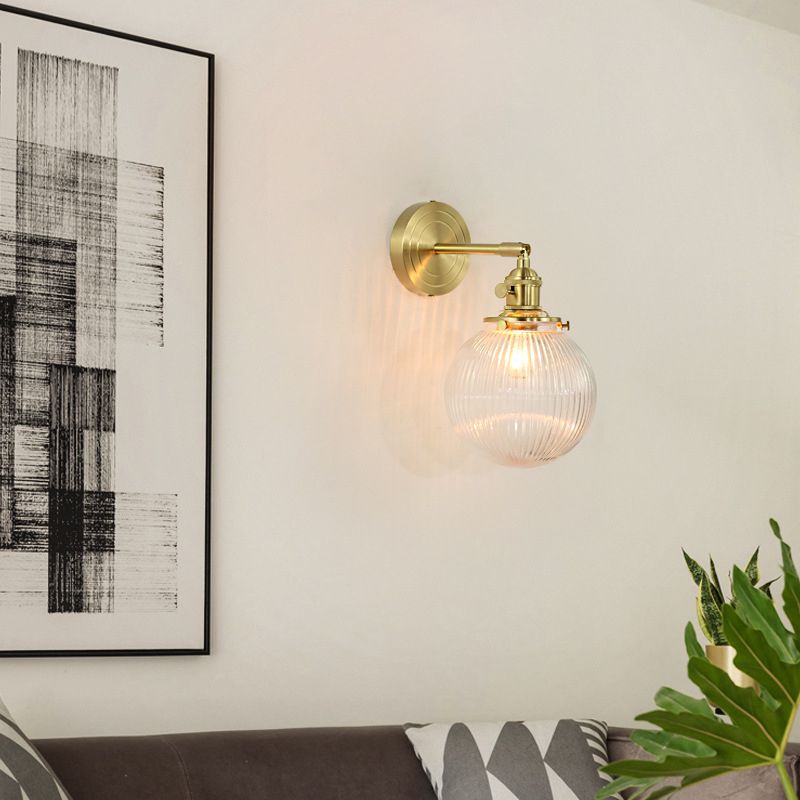 Valentina Luxus Globe/Blumen LED Wandleuchte Gold Bade/Schlafzimmer Metall Glas