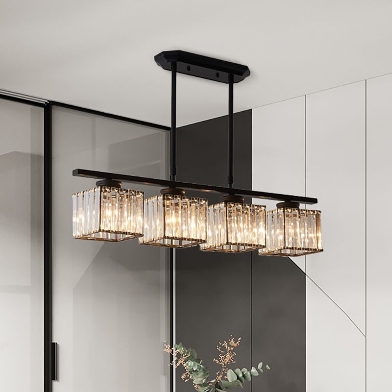 Kristy Modern LED Hängeleuchte, Schwarz/Gold, Esstisch, Kristall Metall