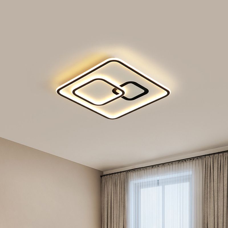 Arisha Modern Quadrat LED Deckenleuchte Schwarz Wohn/Schlafzimmer Acryl 40/50CM Lang