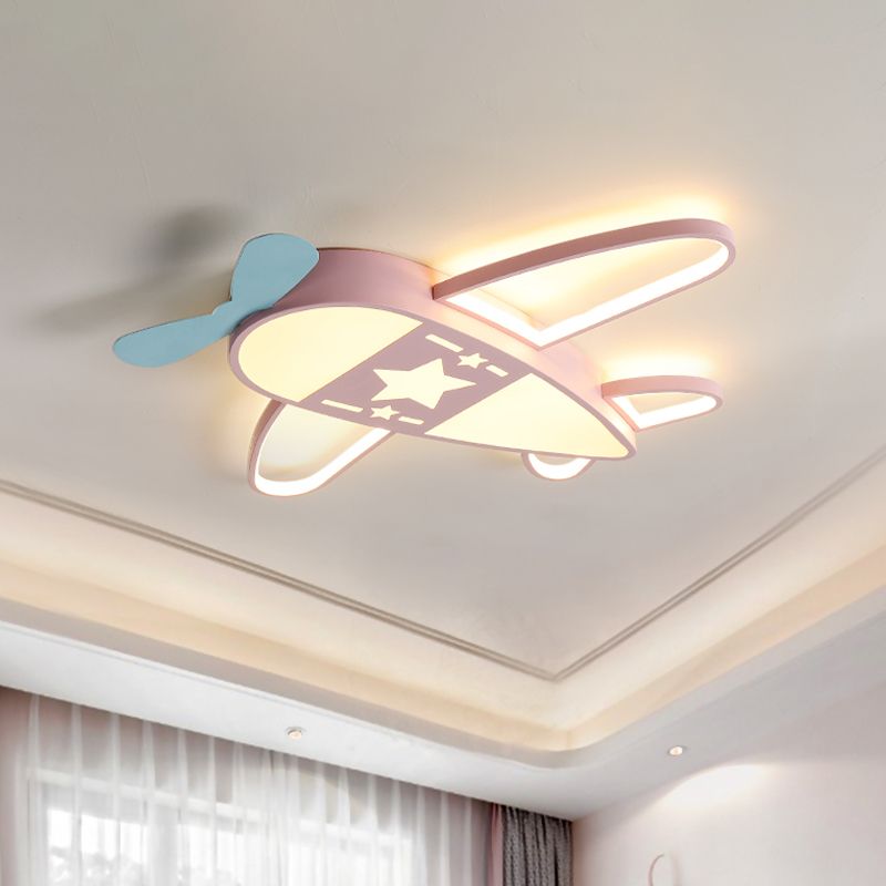 Valentina Design LED Deckenleuchte Flugzeugform Blau/Rosa Wohn/Kinderzimmer Metall&Acryl ∅58CM