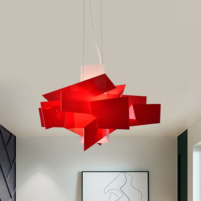 Ritta Design Gespleißt LED Pendelleuchte Weiß&Rot Wohnzimmer Metall&PMMA