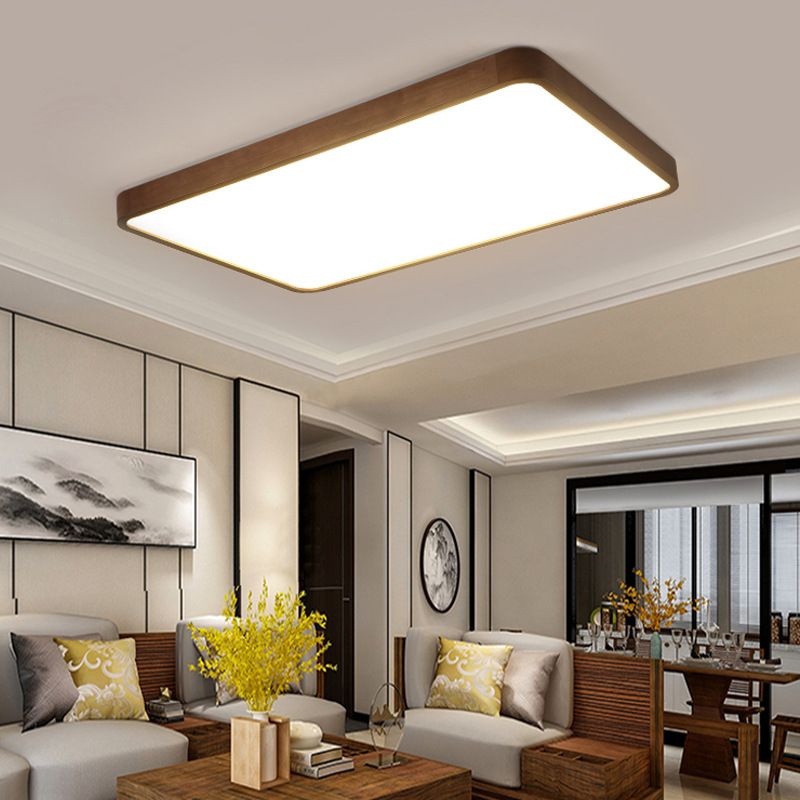 Muto Modern LED Deckenleuchte Geometric Weiß Wohn/Schlafzimmer Holz