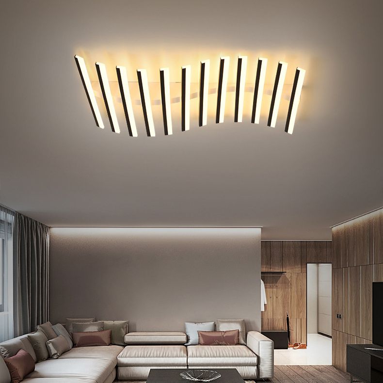 Arisha Zeitgenössisch Linear LED Deckenleuchte Schwarz/Weiß Wohn/Esszimmer