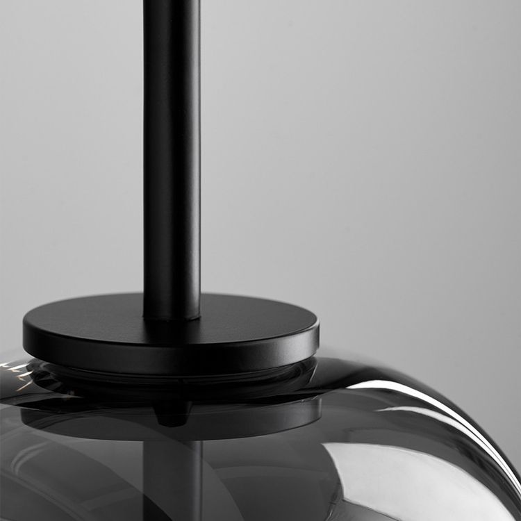 Valentina Modern LED Pendelleuchte Schale Wohnzimmer Schlafzimmer, Schwarz, Glas