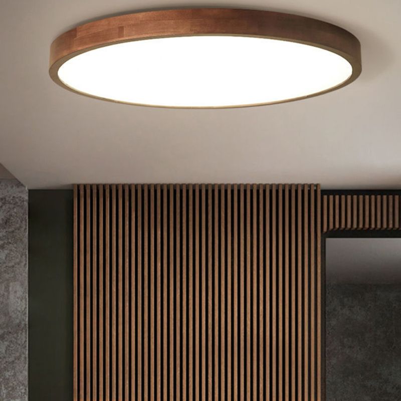 Muto Modern LED Deckenleuchte Geometric Weiß Wohn/Schlafzimmer Holz