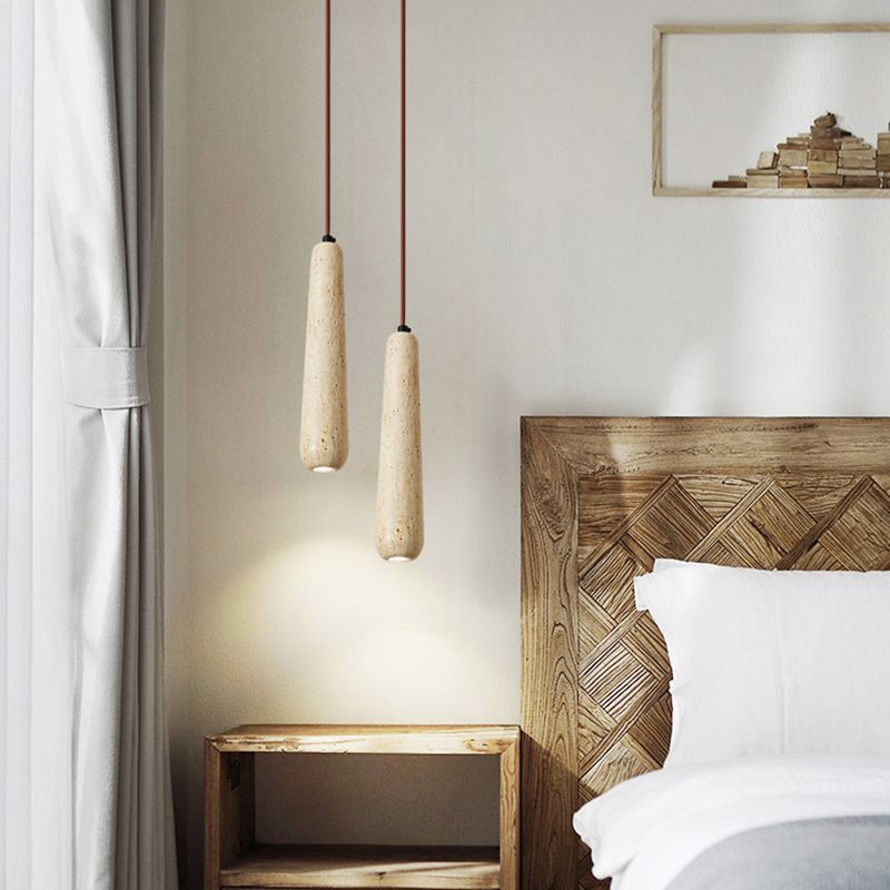 Muto Modern Minimalistische LED Pendelleuchte Wohn/Esszimmer Holz/Stein 1/2/3-Flammig