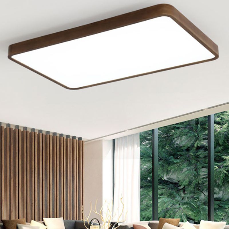 Muto Modern LED Deckenleuchte Geometric Weiß Wohn/Schlafzimmer Holz