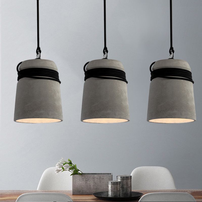 Epoch Industrie LED Pendelleuchte Grau Esstisch/Wohnzimmer Cement