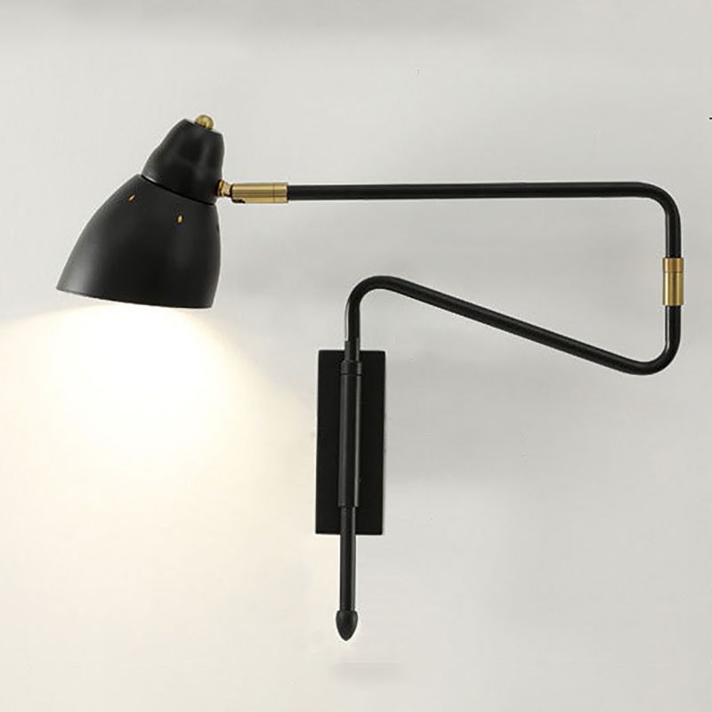 Arisha Modern Wandleuchte Verstellbar, Schwarz/Gold, Wohnzimmer, Metall