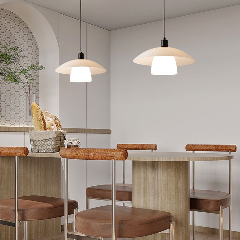 Arisha Modern LED Pendelleuchte Weiß Esszimmer Esstisch Metall&Glas
