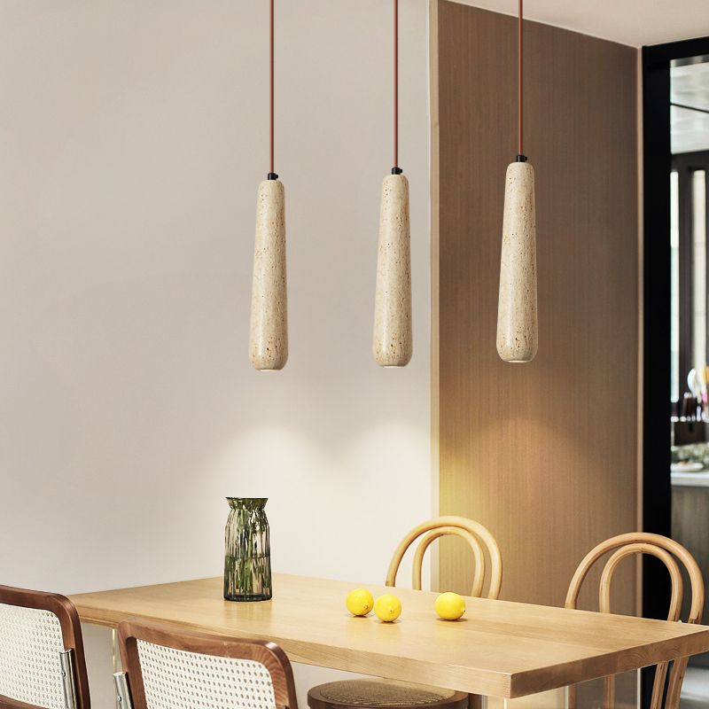 Muto Modern Minimalistische LED Pendelleuchte Wohn/Esszimmer Holz/Stein 1/2/3-Flammig