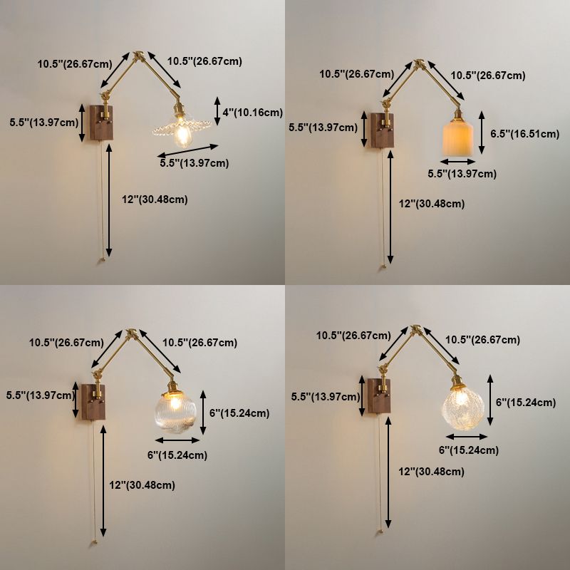Muto Modern Wandleuchte Klappbar, 11 Formen, Arbeitszimmer, Metall