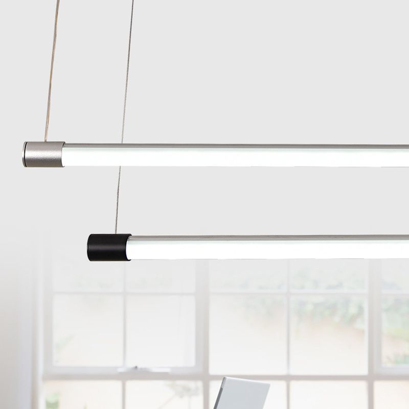 Arisha Linear Modern Pendelleuchte Schwarz&Silber Schlaf/Wohn/Esszimmer Metall 120/150CM Lang