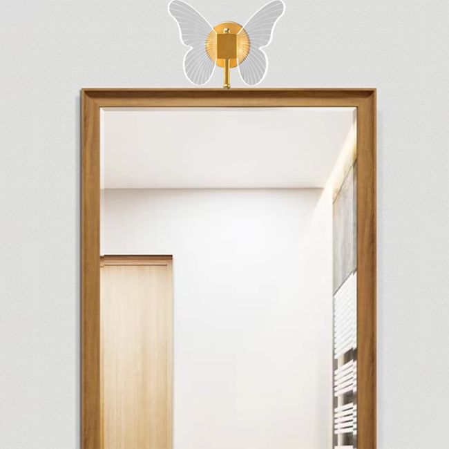 Arisha Modern Niedlicher Schmetterling LED Wandleuchte Gold Wohn/Schlafzimmer Metall