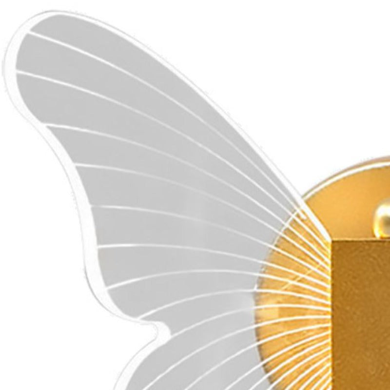 Arisha Modern Niedlicher Schmetterling LED Wandleuchte Gold Wohn/Schlafzimmer Metall