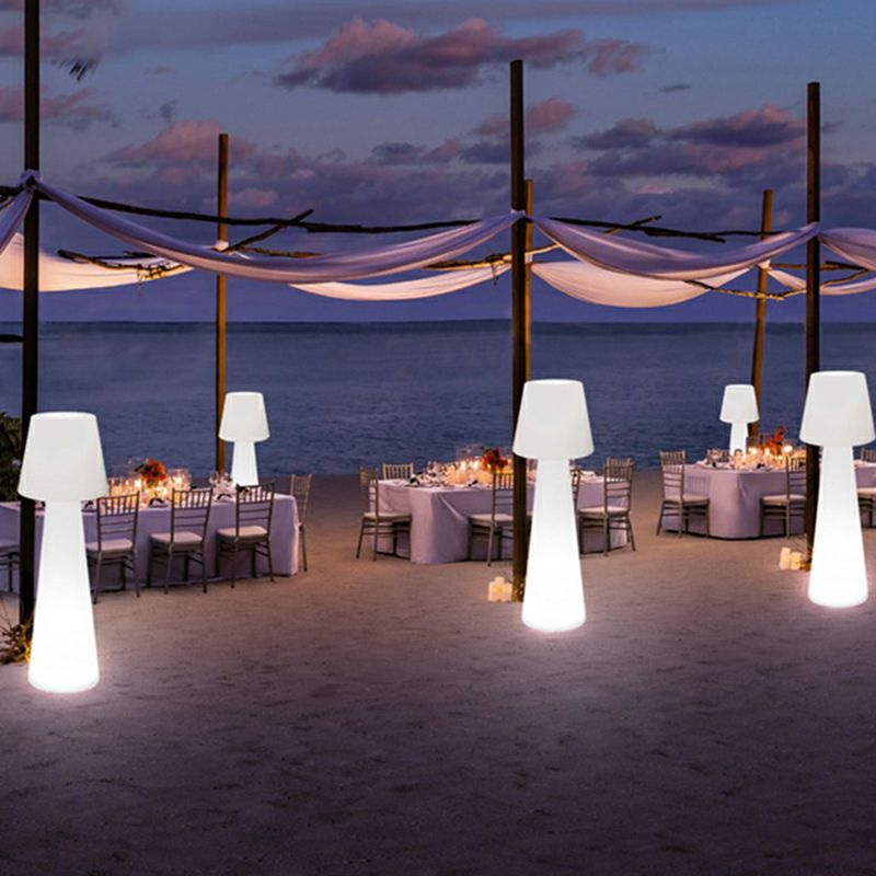 Ray Modern LED Außenleuchte Pilz Weiß Garten/Terasse/Balkon Acryl Wiederaufladbar ∅30/37CM