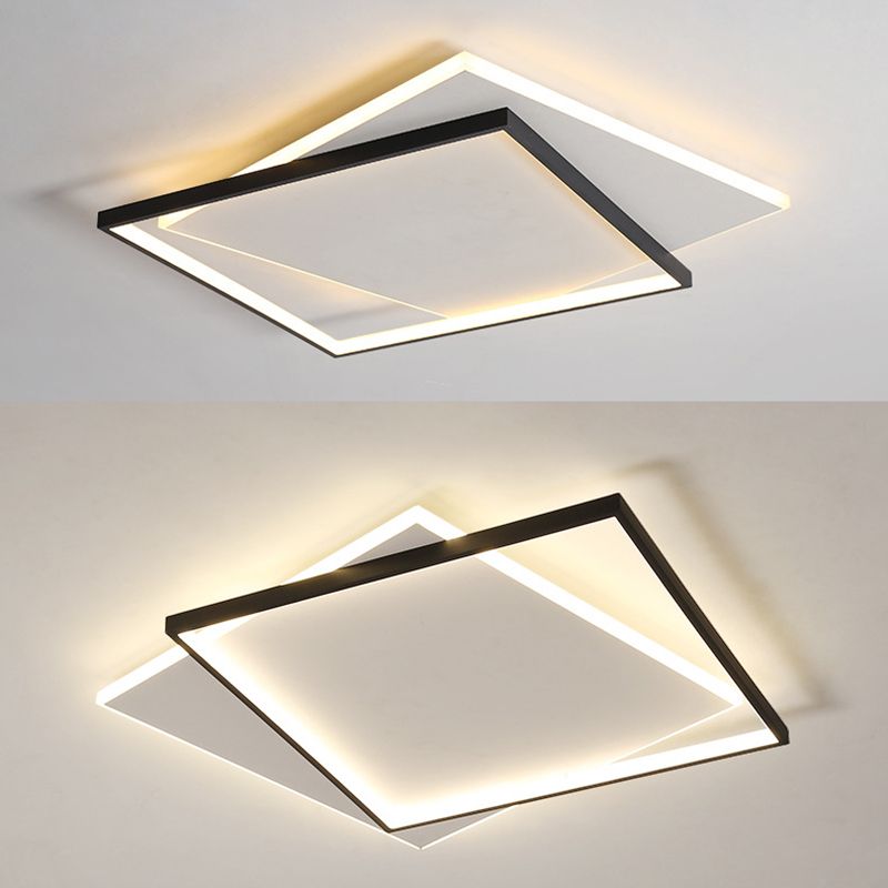 Arisha Moderne LED Deckenleuchte Weiß/Schwarz Wohnzimmer/Esszimmer Holz Acryl