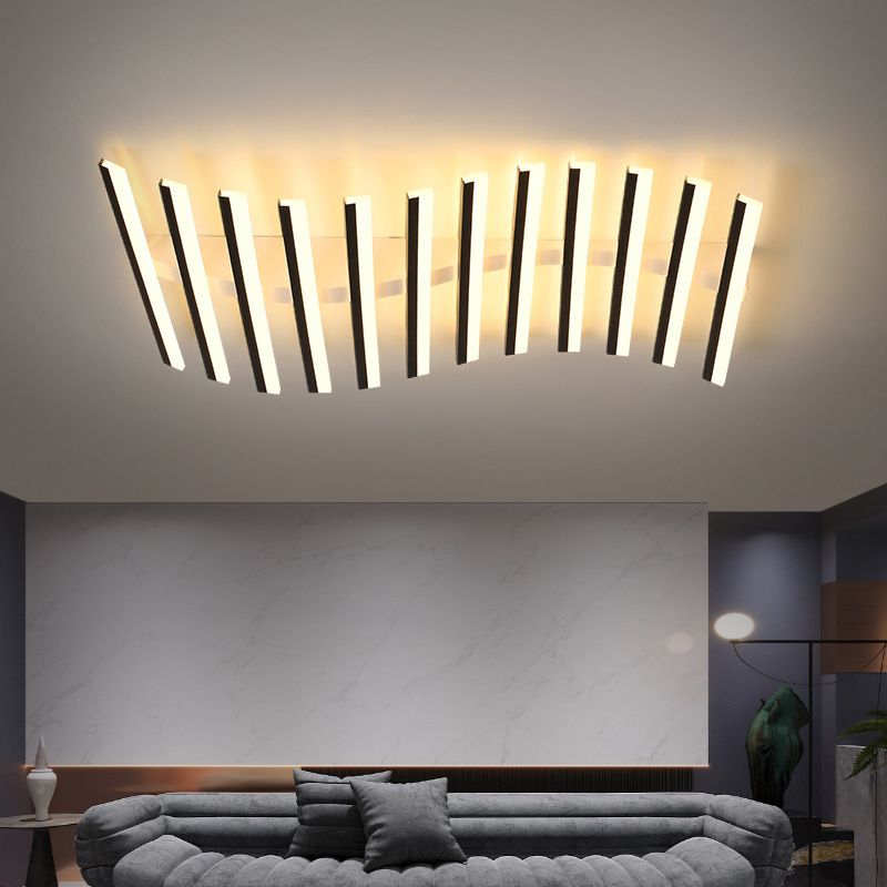 Arisha Zeitgenössisch Linear LED Deckenleuchte Schwarz/Weiß Wohn/Esszimmer