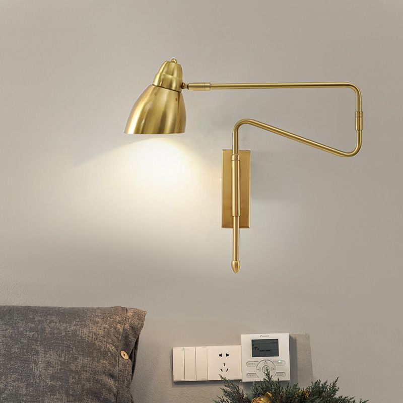 Arisha Modern Wandleuchte Verstellbar, Schwarz/Gold, Wohnzimmer, Metall
