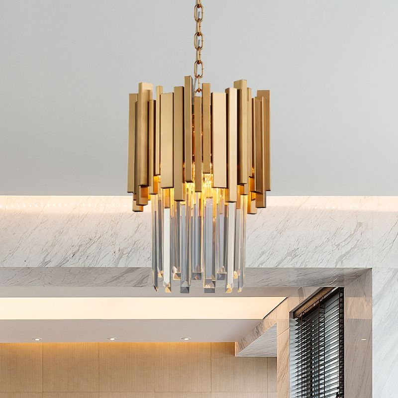 Kristy Modern LED Pendelleuchte Gold/Chrom Schlaf/Wohn/Esszimmer Metall&Kristall ∅30CM