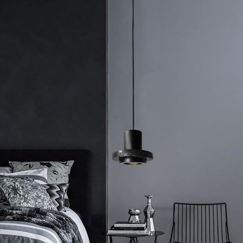 Arisha Modern LED Pendelleuchte Schwarz Wohn/Schlaf/Esszimmer Stein