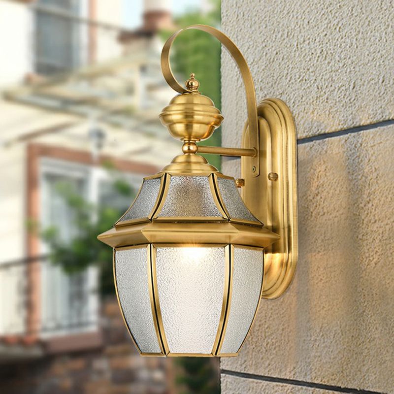 Silva LED Vintage Laterne Wandleuchte Gold, Außen, Metall