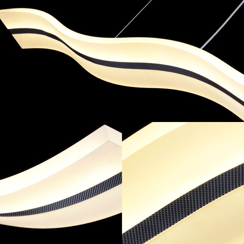 Arisha Modern LED Pendelleuchte Wellenform Wohn/Schlafzimmer Metall&Acryl 98CM Lang Dimmbar
