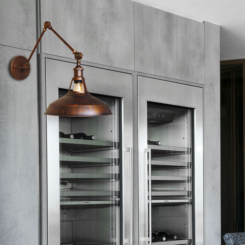 Silva Moderne Wandleuchte, Kuppel, Metall, Schwarz/Rost, Schlafzimmer
