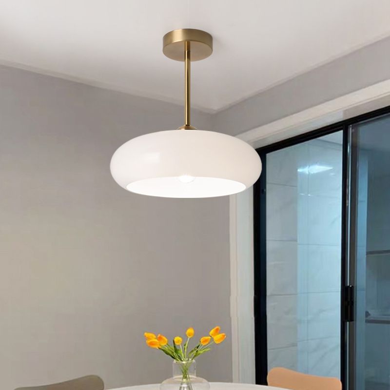 Valentina Modern LED Deckenleuchte Rund Weiß Schlaf/Wohnzimmer/Küche Metall/Glas