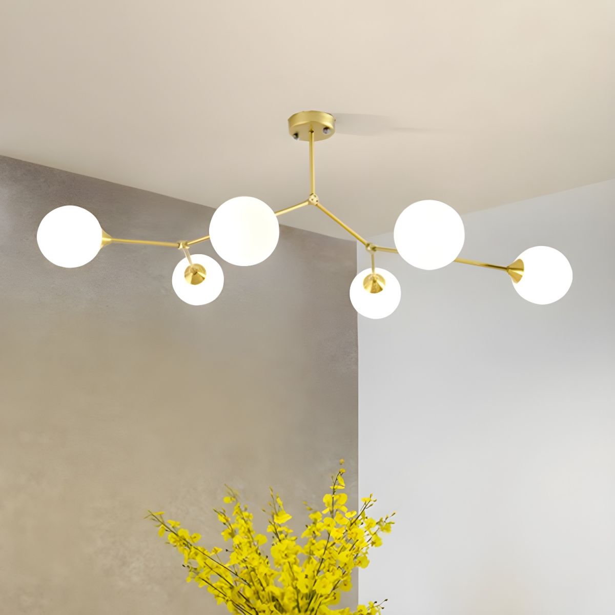 Valentina Moderner Glas Kronleuchter Schlafzimmer, Schwarz/Gold