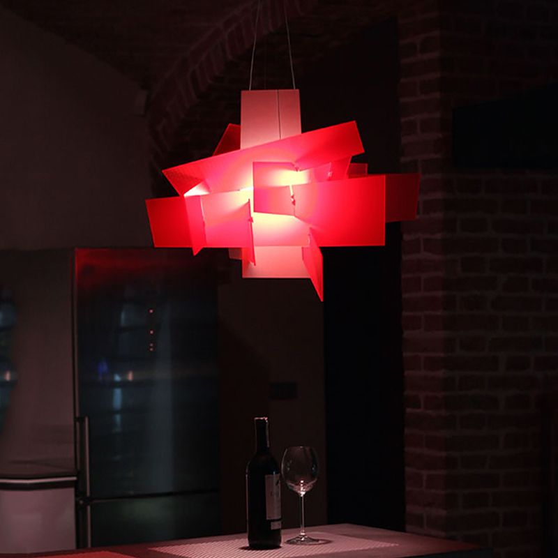 Ritta Design Gespleißt LED Pendelleuchte Weiß&Rot Wohnzimmer Metall&PMMA