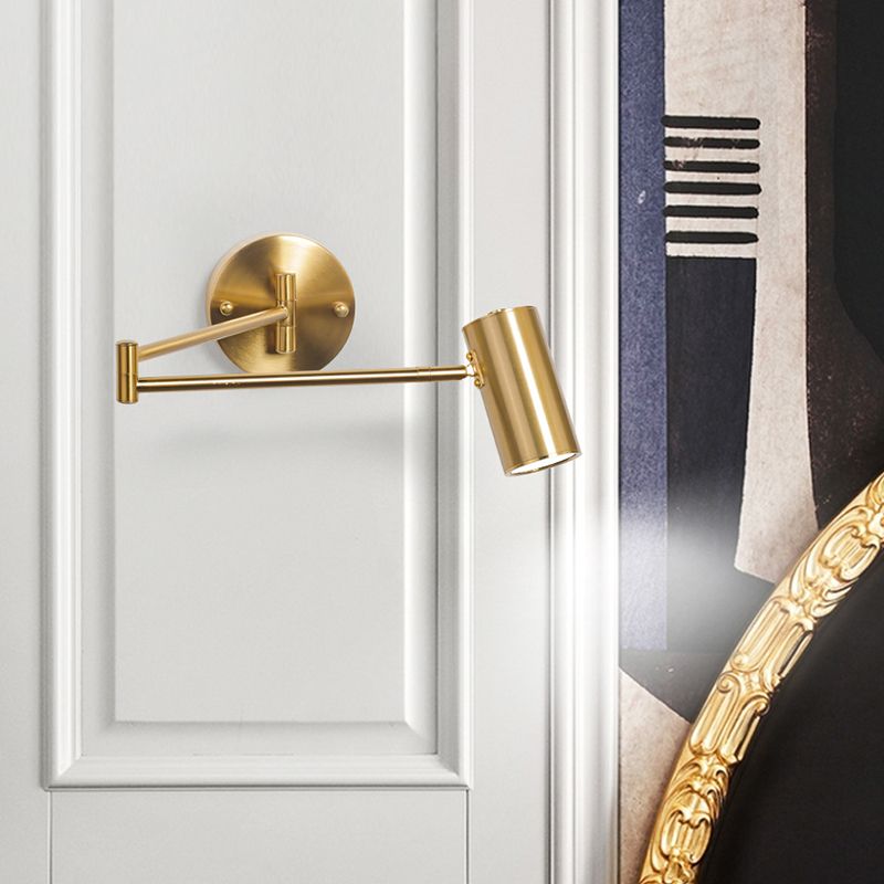 Arisha Modern Wandleuchte Zylindrisch Verstellbare, Messing/Gold, Schlafzimmer, Metall